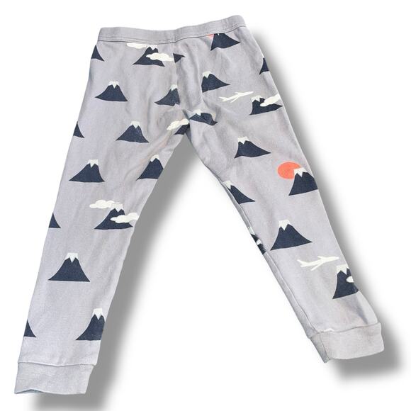 Tea Collection Kids Sz 4 Pajama Bottoms Goodnight Jogger Pants Mount Fuji Gray - Picture 10 of 10